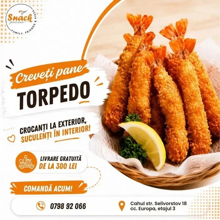 [SNACKPIZZA-P04] Combo „Creveți Pane Torpedo & Crispy de Pui”